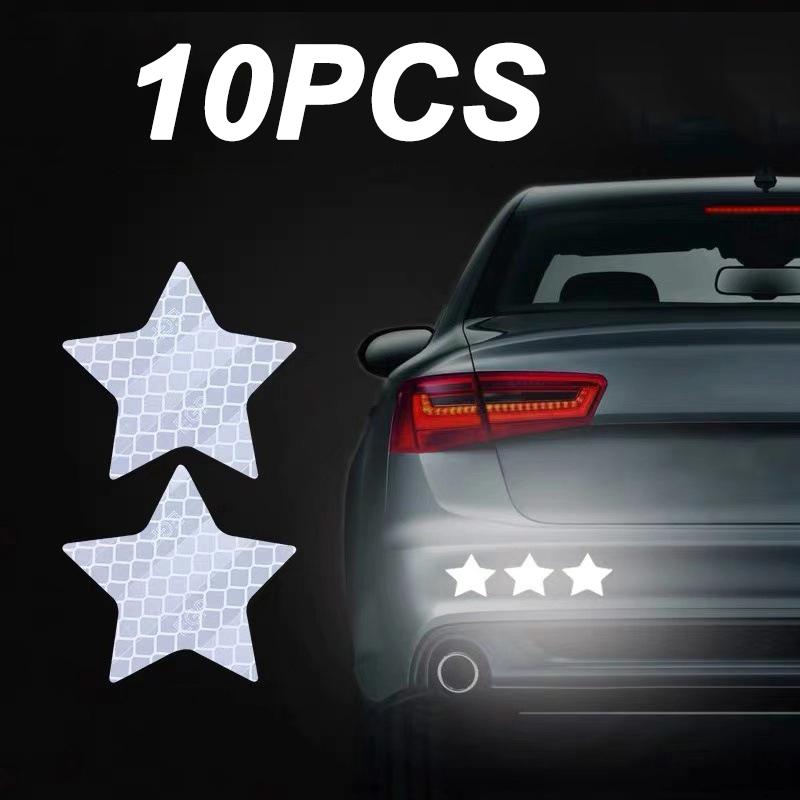 10 шт. Светоотражающая наклейка для автомобиля и мотоцикла Светоотражающая предупреждающая лента против столкновений для украшения багажника автомобиля
