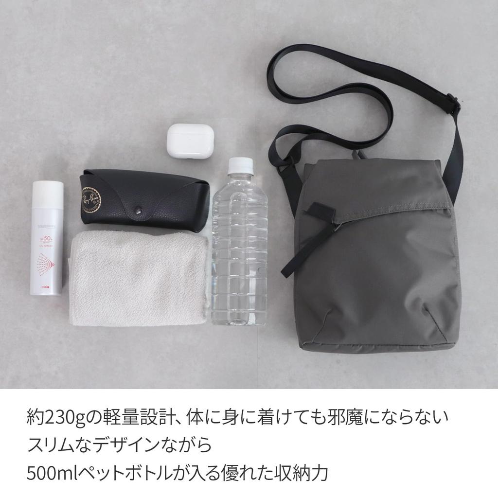 Shoulder Bag for Women and Lightweight 4 Ample Sani 20401 Lava Gray [Ace Gene] Men, 2L, Vertical, (230g), Pockets, Storage,