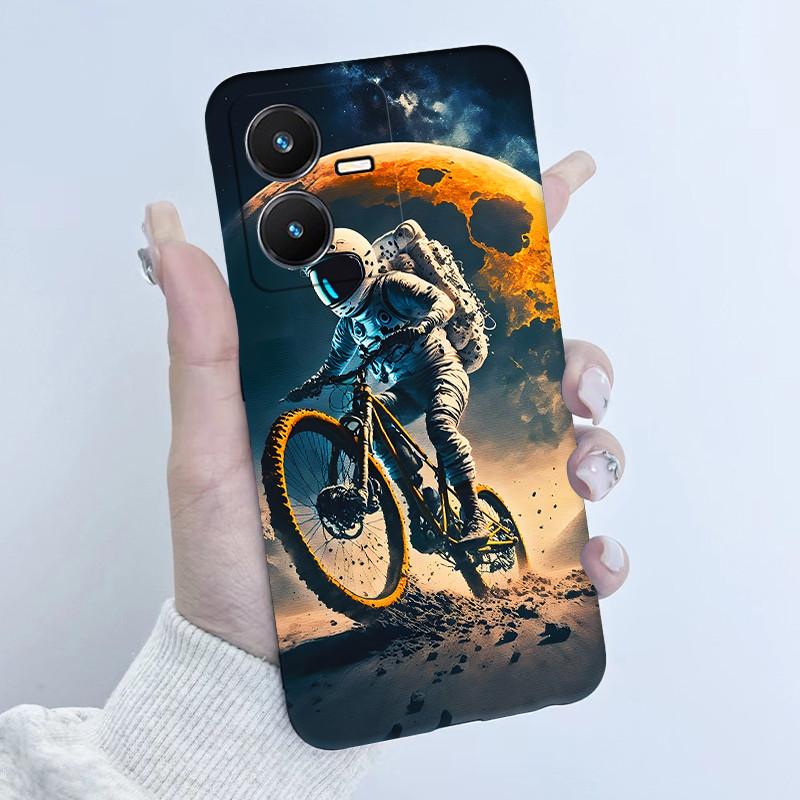 Чехол для Vivo Y22 Y22s Y35 Милый Астронавт Панда Мягкий ТПУ Силиконовый Чехол для телефона для vivoY22s Y 22s V2206 V2207 Y 35 V2205 Coque