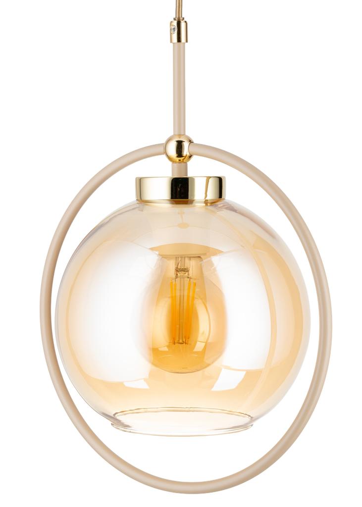 Lampa Wisząca Galaxy Beżowa Szkło 3Xe27
