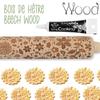 Wooden Rolling Pin with Natural Prints 39 Cm + Black Icing Pen
