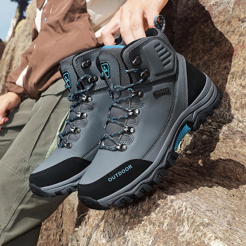 Мужские походные ботинки Водонепроницаемые кожаные ботильоны Уличная обувь для кемпинга и альпинизма Треккинговые кроссовки для мужчин Повседневные ботинки с высоким верхом