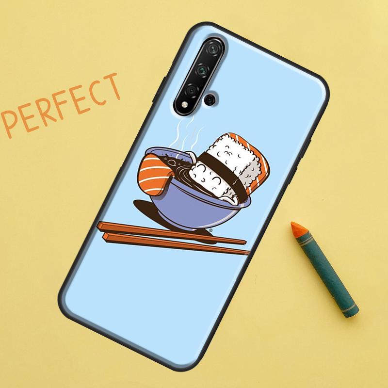 Kawaii Sushi Crowd Case For Huawei Nova 10 9 SE 5T Y90 Y70 Y60 Y61 Nova 3i 7i 8i 11i P20 P40 P30 Lite P60 Pro