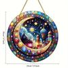 Ramadan Eid Acrylic Hanging Ornament Colorful Circular Islamic Decor for Home Garden Outdoor Eid Al Fitr Mubarak Festival Gift