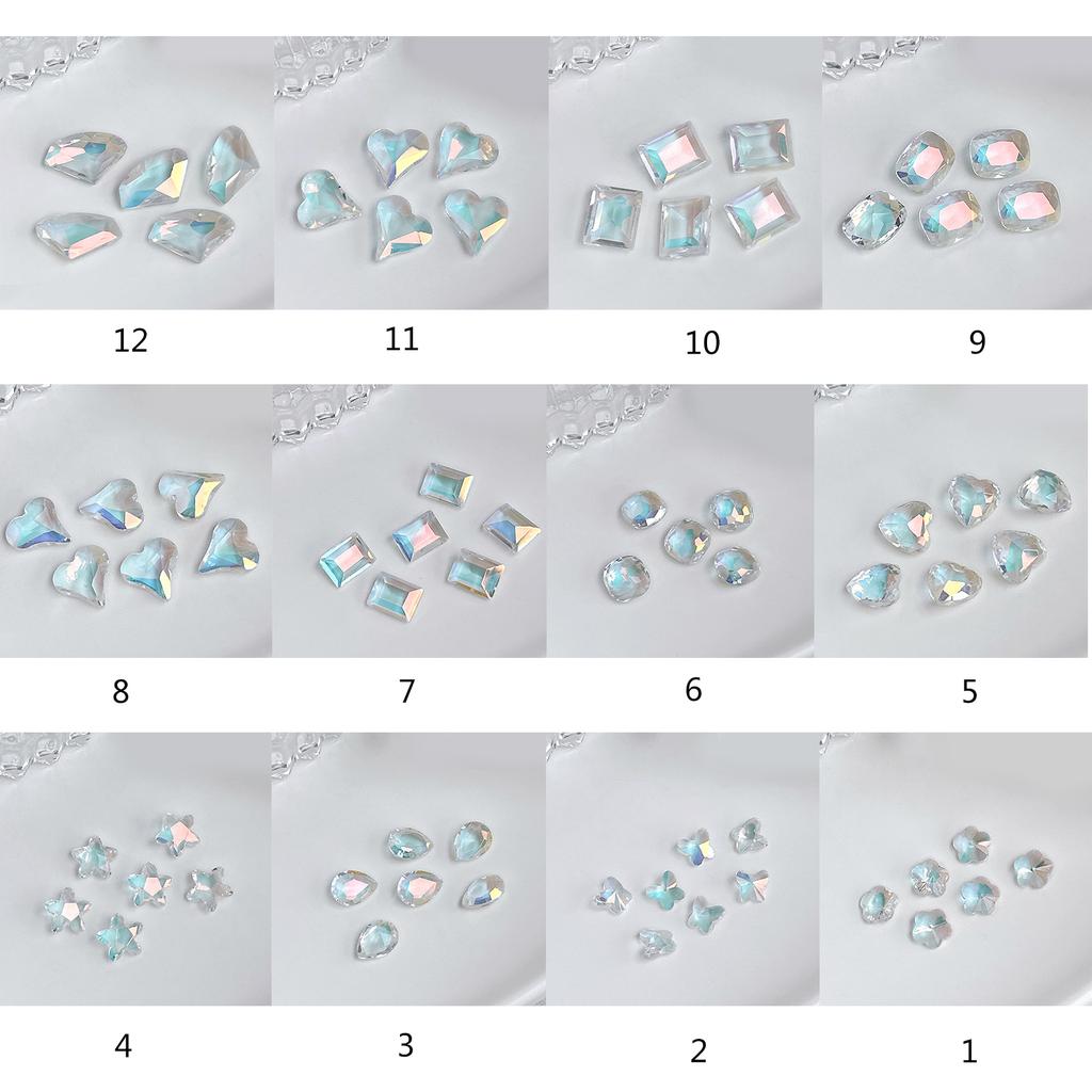 10Pcs Luxury Nail Charms Studs Nail Rhinestones Gems Luxury Nail Art Rhinestones Crafts Diamonds Crystal Jewels Stones