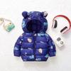 Закажите на размер больше 1-5 лет, легкий пуховик с капюшоном для мальчиков, для девочек, с рисунком динозавра, пальто на молнии, осенне-зимняя теплая рождественская верхняя одежда
