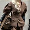 Women Blazer Elegant Slim Turndown Collar Half Sleeves Coat Female Casual Commute Work Attire Single Breasted New Fashion Spring and Summer