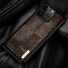 100% Genuine Leather Phone Case for iPhone 15 14 Pro Max 15Pro 14Pro 13ProMax Full Protection Back Cover Retro Splice