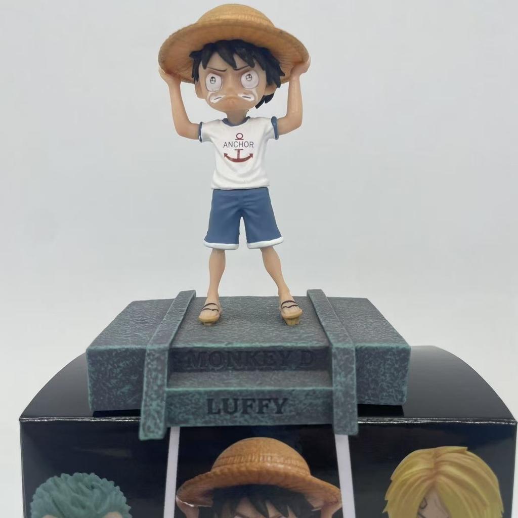 8 см Аниме фигурка One Piece Плачущий Луффи Зоро Санджи Усопп Фигурка Кукла ПВХ Настольное украшение Статуэтка Модель Коллекция Игрушки Подарки