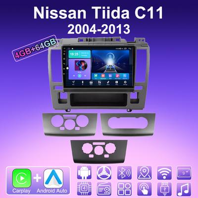 2 DIN Android Carplay автомобильное радио для Nissan Tiida C11 2004-2013 мультимедийный проигрыватель головное устройство стерео GPS навигация BT WIFI 4+64 ГБ