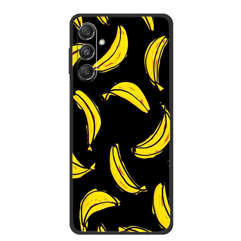 Чехол для Samsung Galaxy M36 A17 5G Цветок Черный Силикон Мягкая Задняя Крышка Для Samsung Galaxy S25 FE Plus Чехол для Телефона Coque Мультяшный