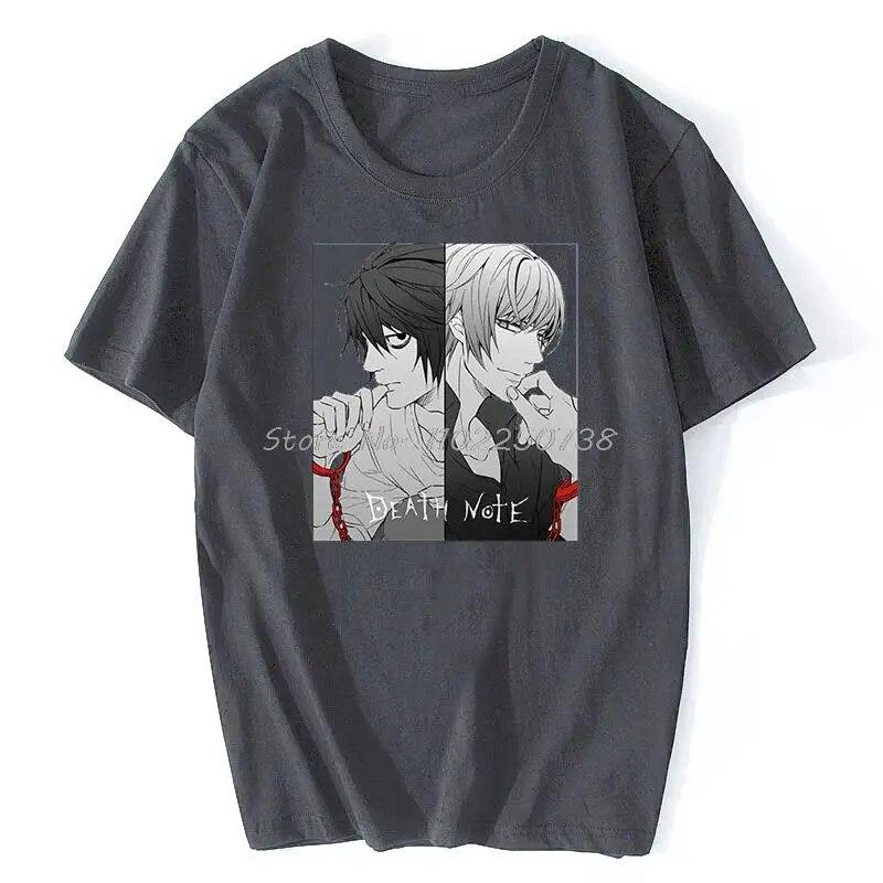 Летняя женская футболка унисекс Death Note, модная хлопковая футболка с короткими рукавами, футболки в стиле хип-хоп, топы с аниме, уличная одежда большого размера