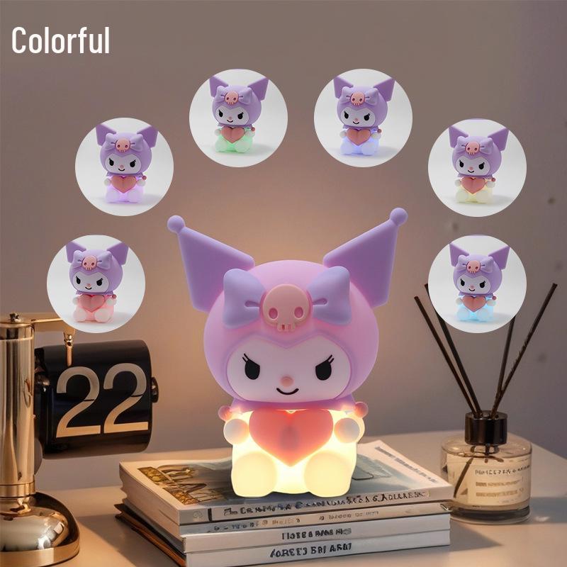 Силиконовый ночник Kuromi с USB-зарядкой - Прикроватная лампа Sanrio и компаньон для сна
