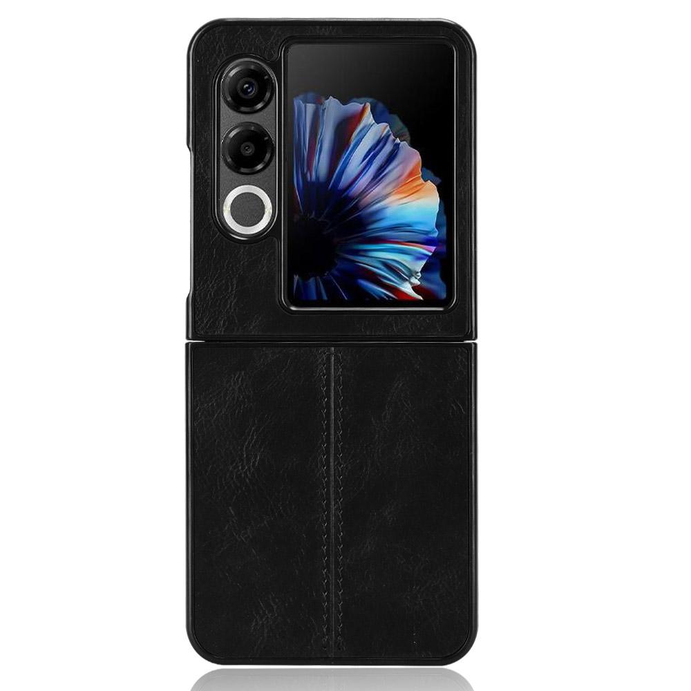 For ZTE Nubia Flip2 5G A404ZT Case Cowhide Texture Leather+TPU+PC Phone Cover Stitching Line