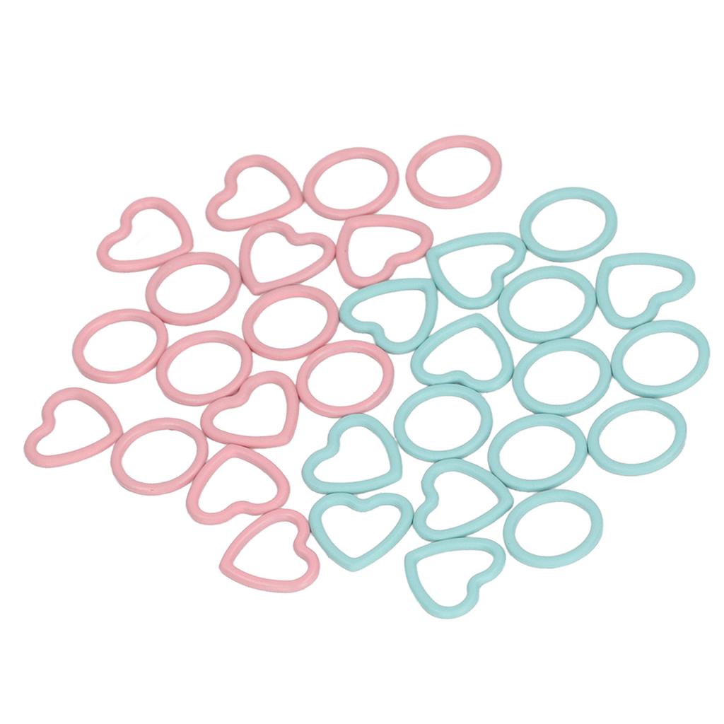 32pcs Knitting Stitch Markers Round Heart Shape Metal Crochet Marker Rings for DIY Handcrafted