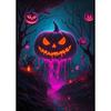 A Classic Vintage Wall Art Pumpkin Black Cat Ghost Painter Halloween Night, Printed Poster, Home Living Room Bedroom Decoration