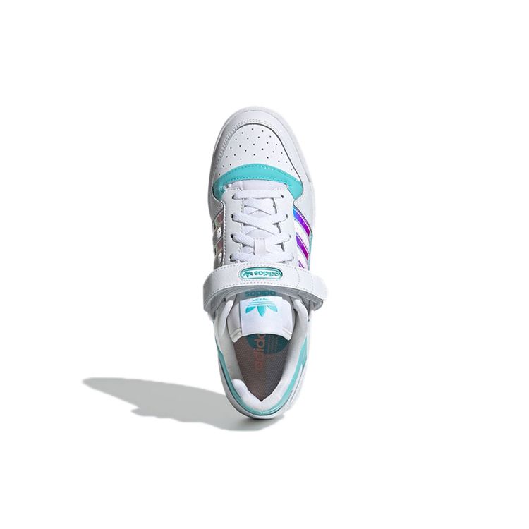adidas Forum Low White Переливающиеся кроссовки унисекс Cloud-White Pulse-Aqua Pink-Tint GX3398