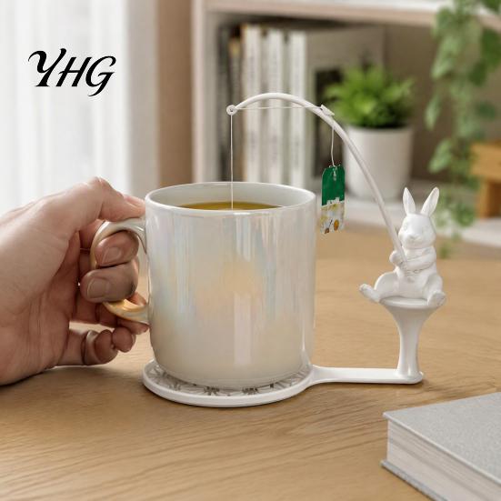 Animal Shaped Coaster Fishing Tea Bag Holder, 3D Printed Heat-Resistant Coaster, Accessory for Hamster Cup and Coffee Mug, Gift Lovers & Enthusiasts