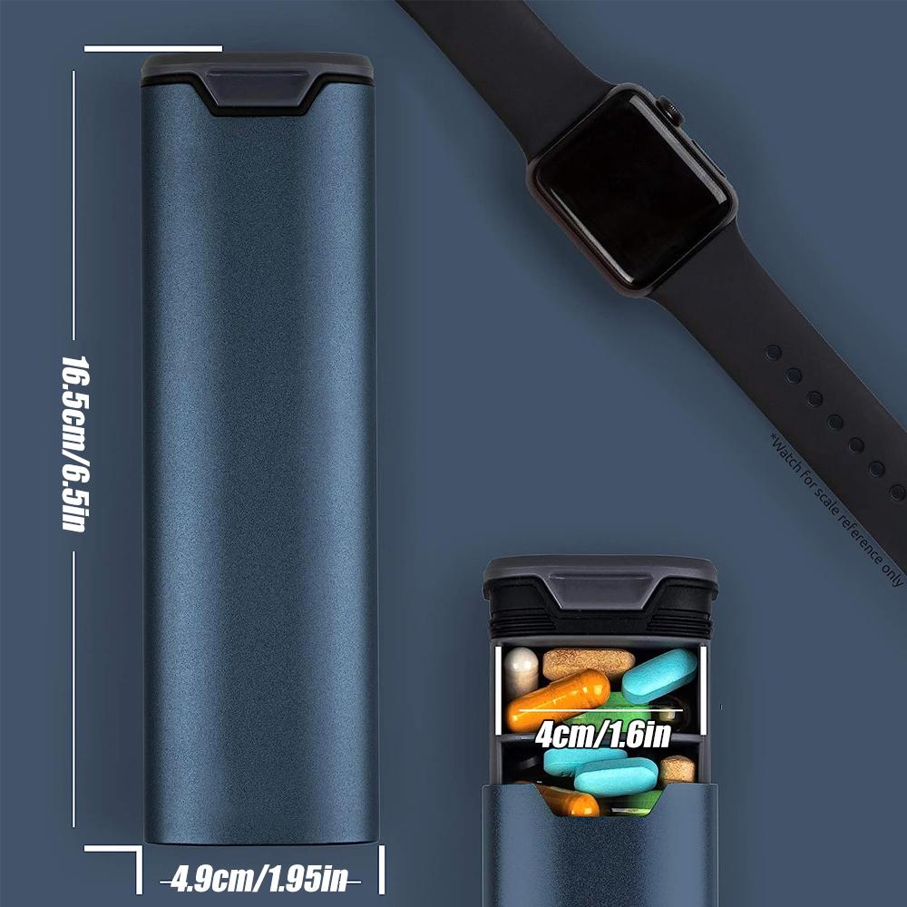 1 шт. 7-дневный еженедельный органайзер для таблеток из алюминиевого сплава и дерева, большая емкость для таблеток, витаминов и лекарств