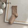 5 Pairs of Women's Summer Thin Style In The Tube Wooden Ear Side Socks