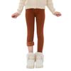 Simple Autumn Winter Leggings Girls' Fleece Thick Warm Leggings Cute Pants Kid Girl Colorful Children Solid Trousers