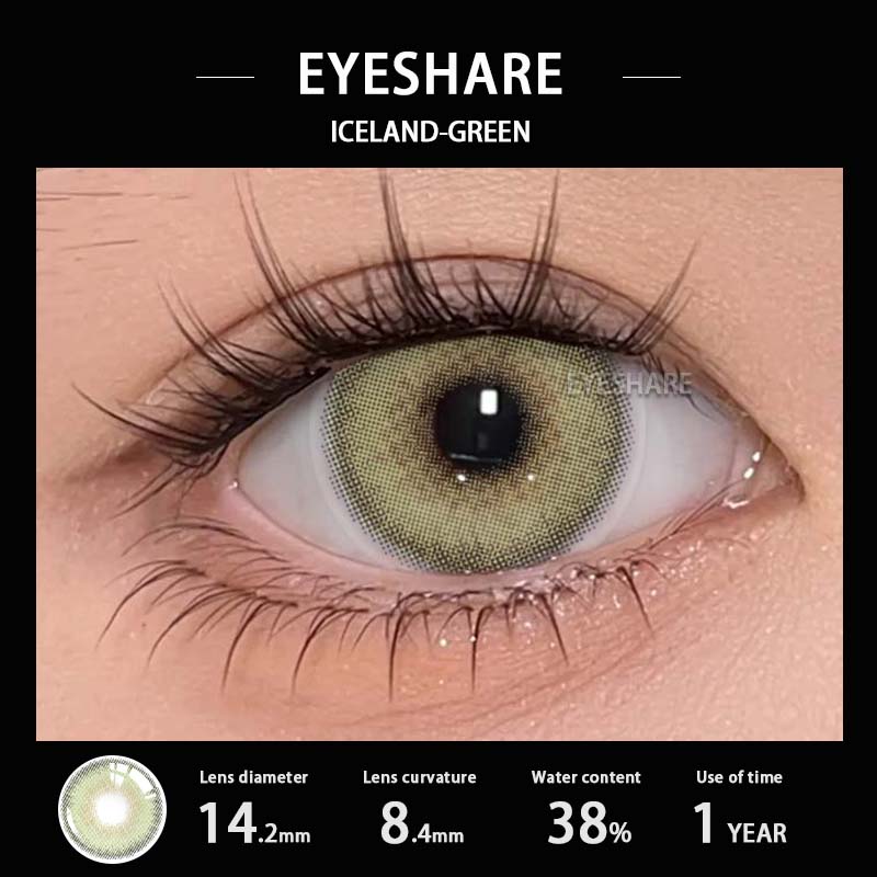 EYESHAER Цветные контактные линзы Небесно-голубые линзы для очков Коричневые натуральные контактные линзы Светло-зеленые модные линзы Серые цветные контактные линзы 1 пара