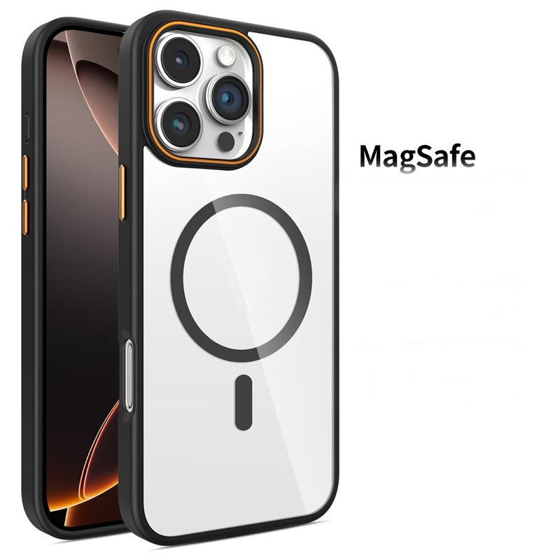 Luxury Transparent MagSafe Case for iPhone 16/15/14 Plus/13/12/11 Pro Max | Color Bumper, Shockproof & Wireless Charging Cover