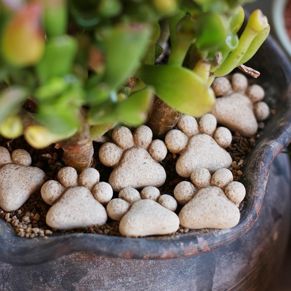 20pcs Landscaping Flowerpot Decoration Resin Cat Claw Ornaments Cat Paw Stepping Stones Pathways