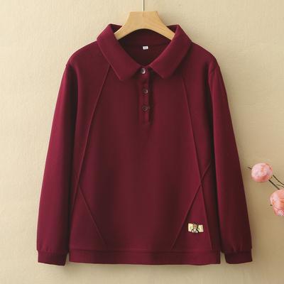 Мама Повседневная Толстовка Женская Свободная Базовая Рубашка Весна Новая Осень Одежда Среднего и Пожилого Возраста Футболка Вязаный Топ