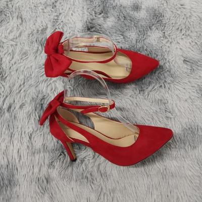 Женские туфли-лодочки с ремешком на щиколотке, босоножки с открытой пяткой, высокие каблуки-рюмочки, острый носок, каблук 9 см, удобные туфли для вечеринки, свадьбы, платья