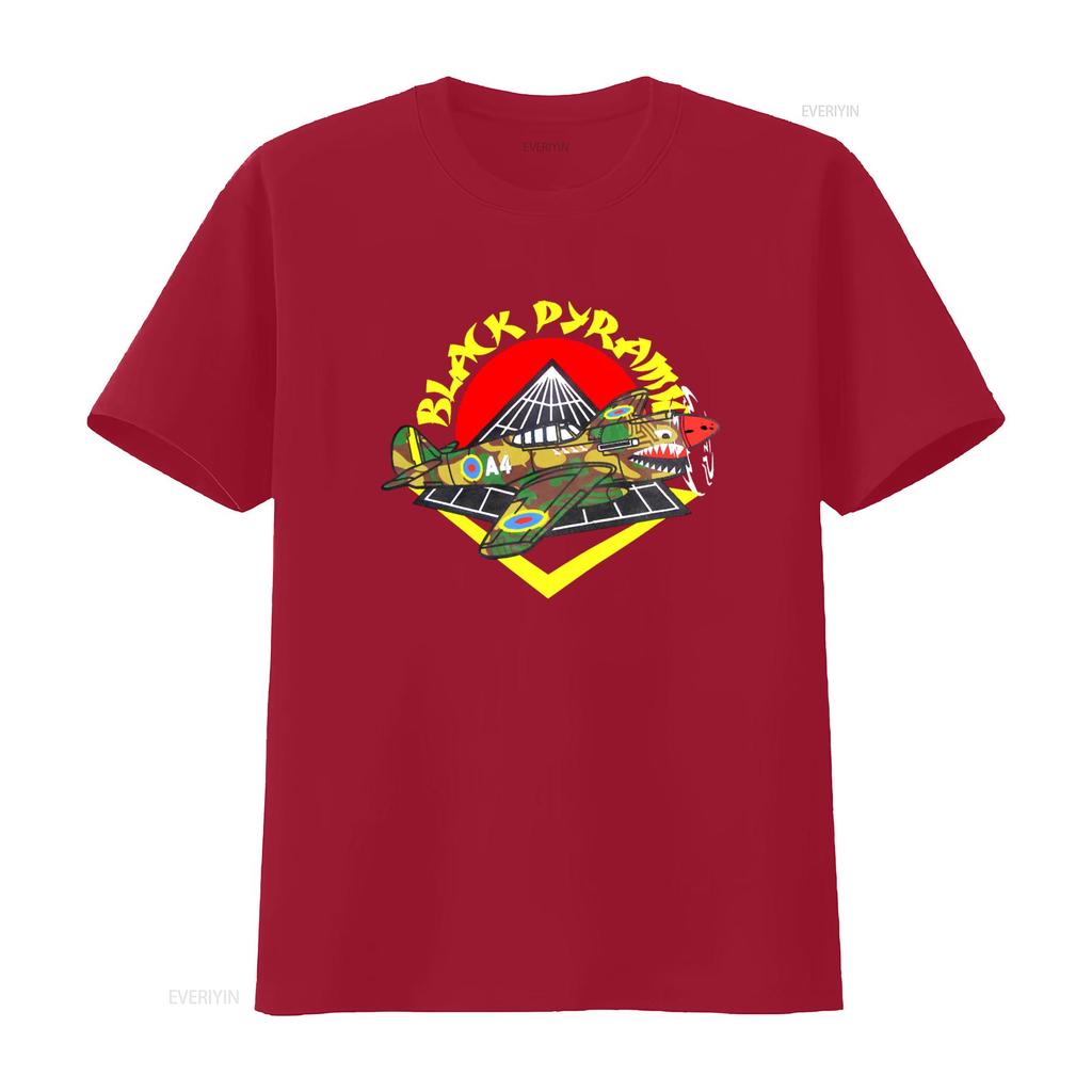 Black Pyramid A4 Bomber Plane Print T Shirt Adult Hip Hop Style with Camouflage and Shark Design vintage Stylish