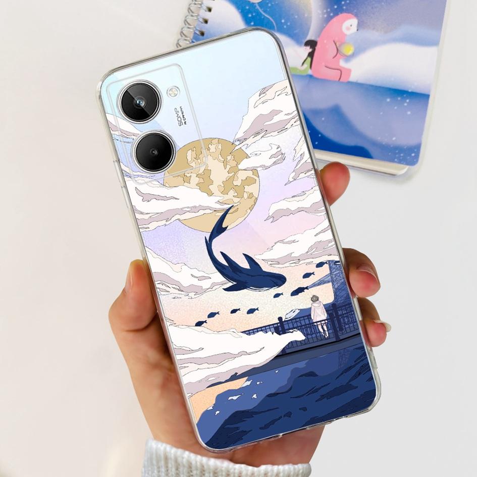 Чехол для Realme 10 RMX3630 Задняя крышка Милый мультяшный панда Тонкий мягкий прозрачный силиконовый чехол для телефона Для Realme 10 Pro Plus RMX3687 Capa