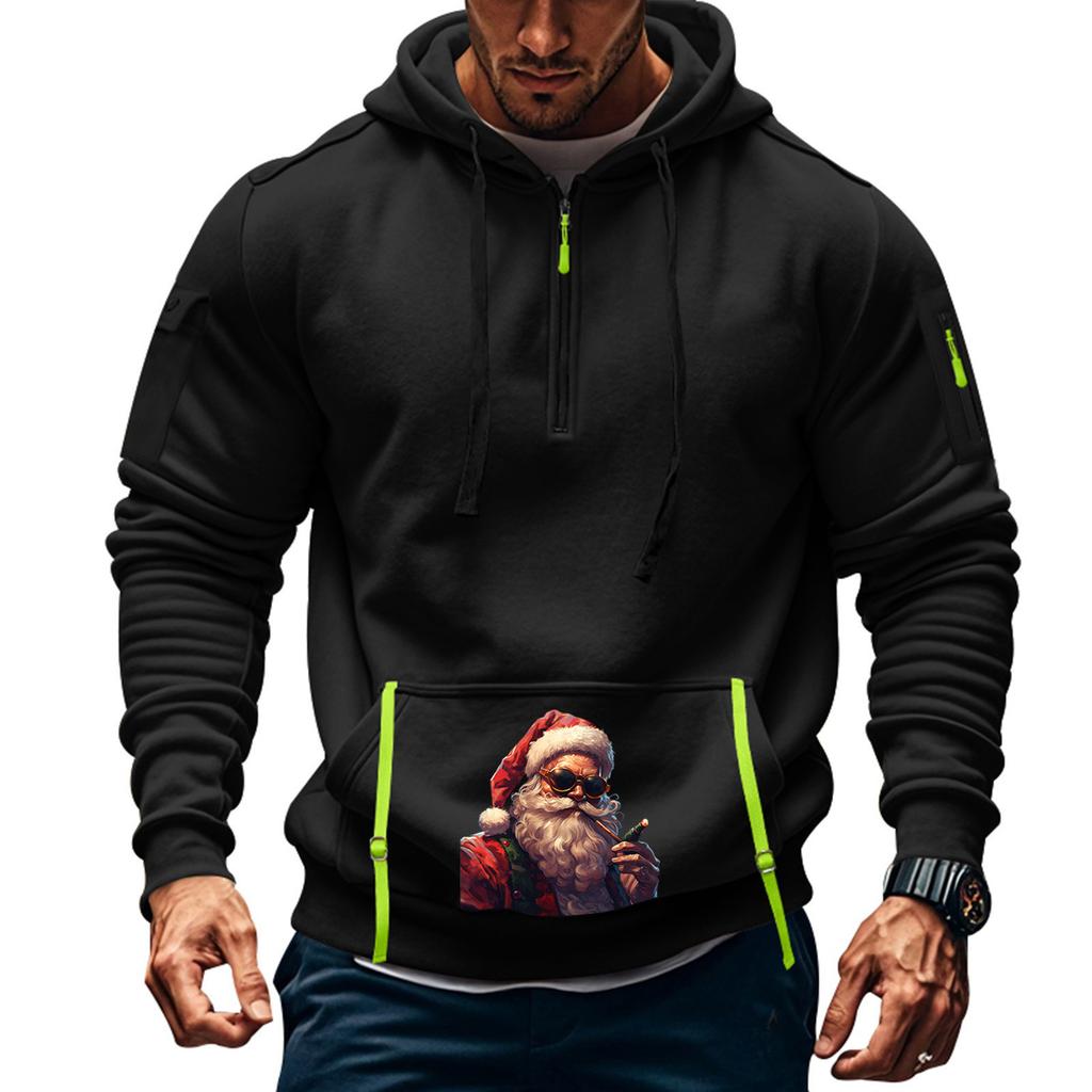 Мужская толстовка с капюшоном с принтом, кардиган на молнии с карманом на рукаве, мужская спортивная повседневная толстовка большого размера