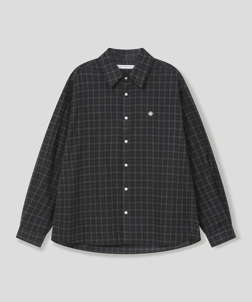 SLOW RECORD HOUSE Vintage Check Shirt_Black