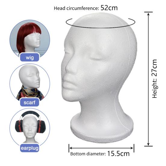 Foam Wig Head Tall Female Mannequin Hairpieces Display Holder Hats Sunglasses Headphone Headwear Stand Cosmetics Model Head Prop
