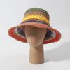 Love bucket hat ladies folding sun hat hand crocheted holiday straw hat sunshade basin hat
