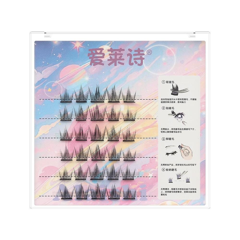 Наращивание самоклеящихся ресниц пучки Макияж без клея Накладные ресницы Наращивание ресниц