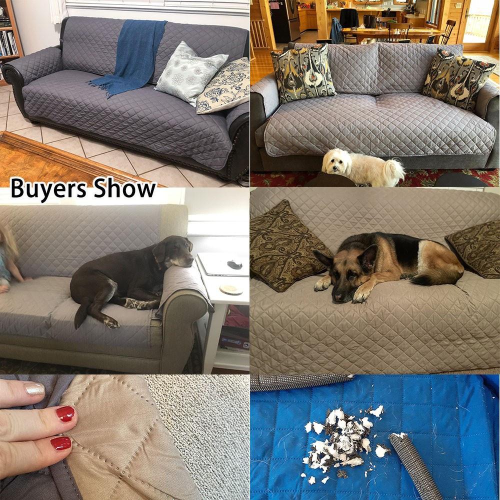 Водонепроницаемый чехол для дивана, двусторонний стеганый чехол для защиты мебели, моющийся чехол для дивана с нескользящими эластичными ремнями для детей, собак, домашних животных