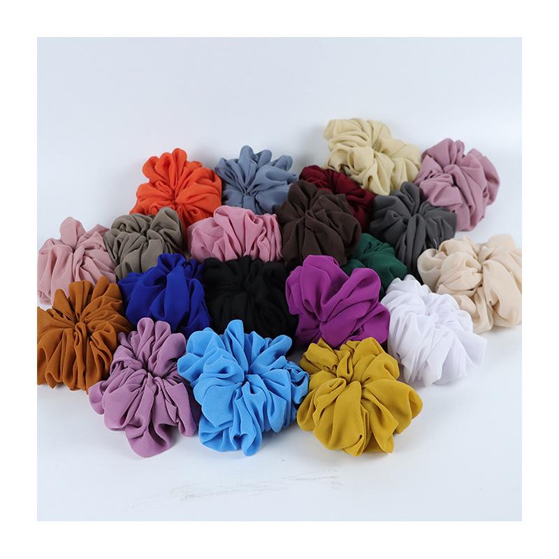 Эластичная повязка на голову из шифона с бусинами, однотонная, с кольцом для толстой кишки из Малайзии