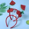 4Pcs Fruit Decor Headbands Cartoon Watermelon Cherry Strawberry Headpiece Spring Design Hair Hoop Headdress