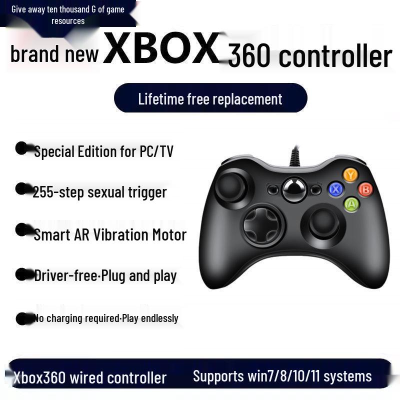 Universal Wired Controller with Linear Trigger for Gaming on PC and TV