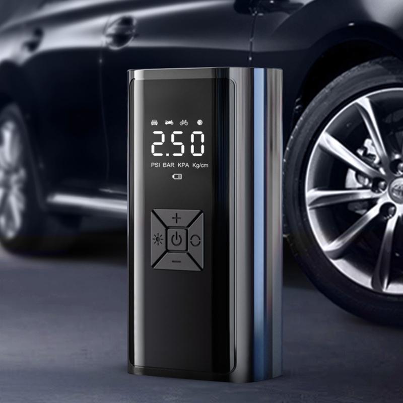 Автомобильный воздушный компрессор Мини-портативный беспроводной цифровой электрический насос-инфлятор Надувной для шин автомобиля, мотоцикла, велосипеда, мяча