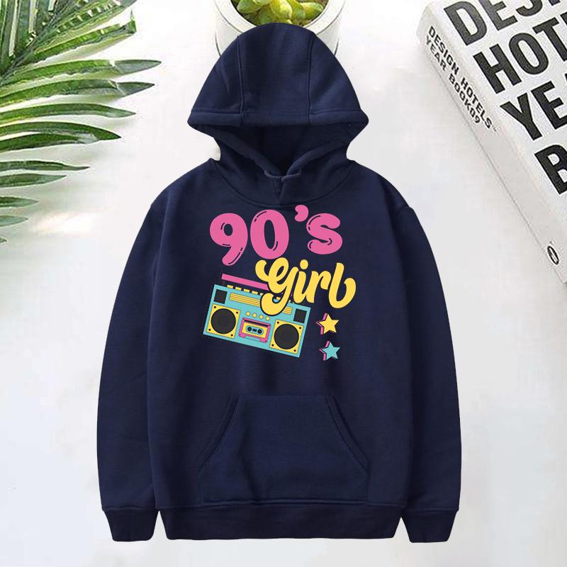 Funny 90'S Girls Printed Hoodie Fashion Women Long Sleeves Autumn Winter Casual Pullover Tops 90'S Girls Female Sweatshirt