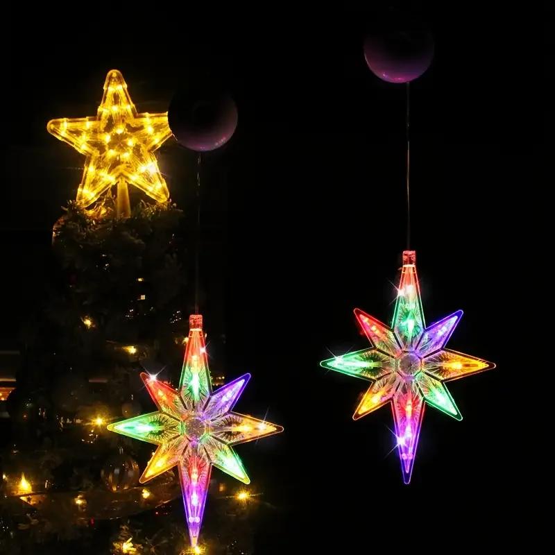 Polaris Sucker String Lights Window Decor - Battery Operated Curtain Lights, for Christmas/New Year/Wedding/Home Bedroom Decor