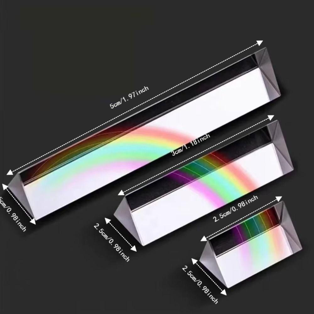 Seven Color Triangular Prism Length Size Crystal Prism Optical Prisms  Physics Teaching
