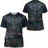 Мужская футболка с 3D принтом Viking Armor Harajuku, рубашка с коротким рукавом, повседневная рубашка Street Rider, летний топ унисекс