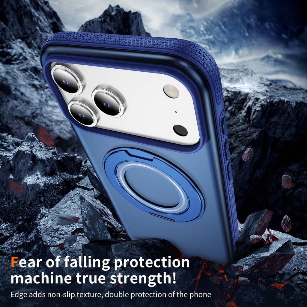 360 Магнитная подставка для чехла iPhone 17/Air/16/15/14/13/12 Pro Max 11, Подходит для магнитной вращающейся кольцевой подставки, Тонкий, полупрозрачный