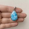 Натуральный кулон с ларимаром, ожерелье из ограненного синего камня в форме груши ручной работы, серебро 925 пробы, минималистичные украшения