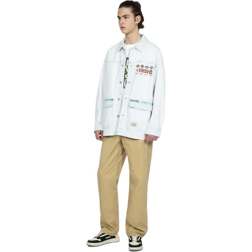 Evisu Рубашка с принтом логотипа и узором, однобортная, с длинным рукавом, унисекс, 2ESHTM3SJ718XXDN