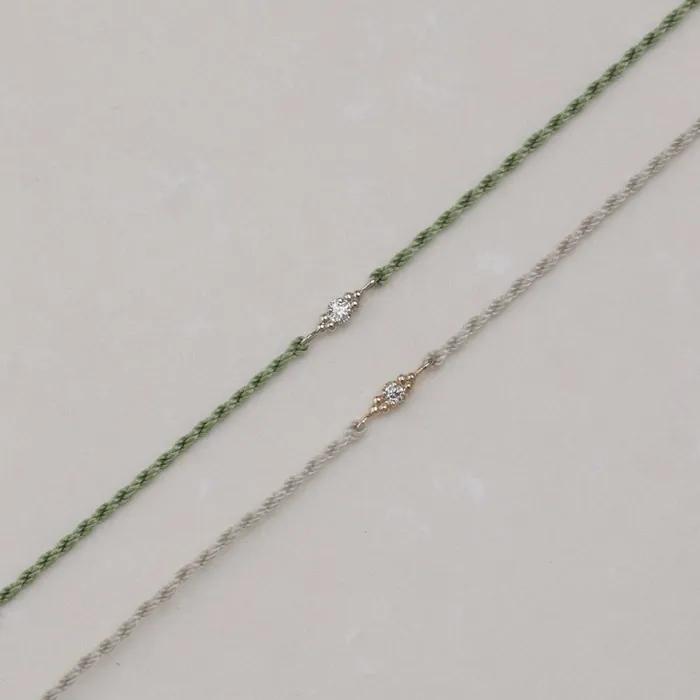 [14k]_granules in marquise cord bracelet.
